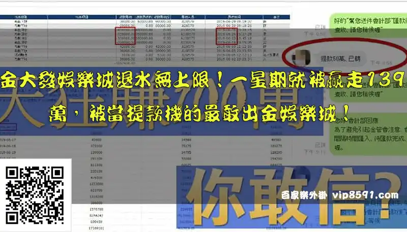 金大發娛樂城退水無上限！一星期就被贏走139萬，被當提款機的最敢出金娛樂城！